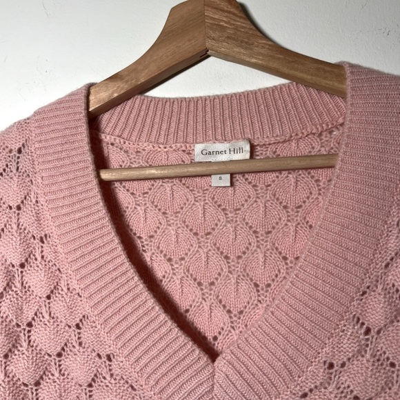 GARNET HILL CASHMERE OVERSIZED COCOON SILHOUETTE SWEATER IN LIGHT PINK SIZE S - Picture 4 of 9